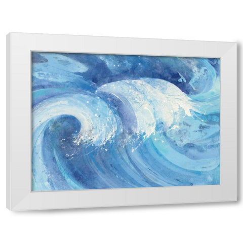 The Big Wave White Modern Wood Framed Art Print by Hristova, Albena