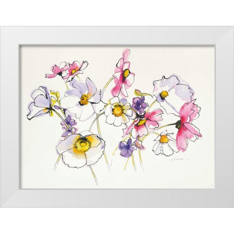 Cosmos Cosmos White Modern Wood Framed Art Print by Novak, Shirley