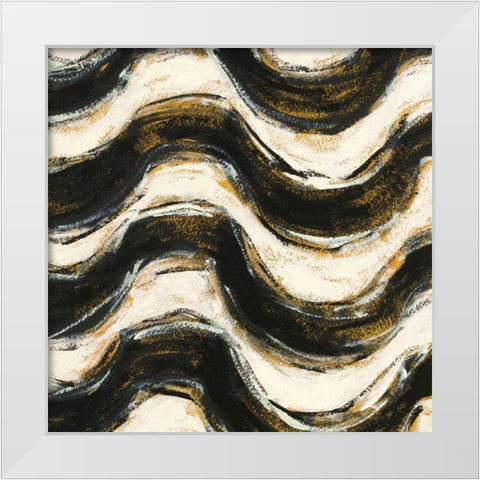 Black and Gold Geometric V Crop White Modern Wood Framed Art Print by Novak, Shirley