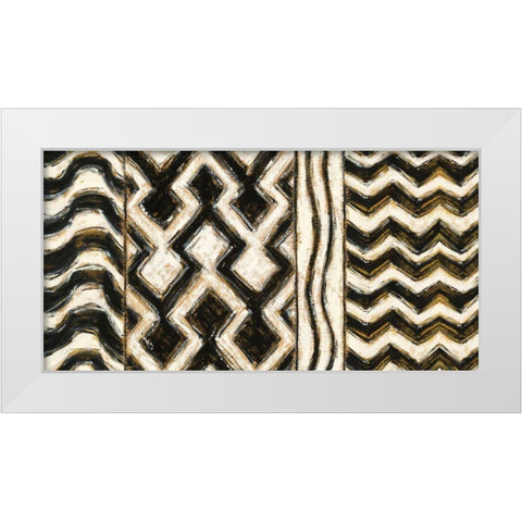 Black and Gold Geometric VII White Modern Wood Framed Art Print by Novak, Shirley