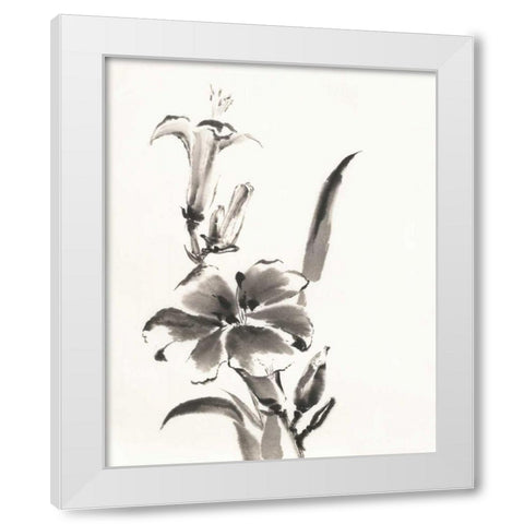 Sumi Daylily III White Modern Wood Framed Art Print by Paschke, Chris