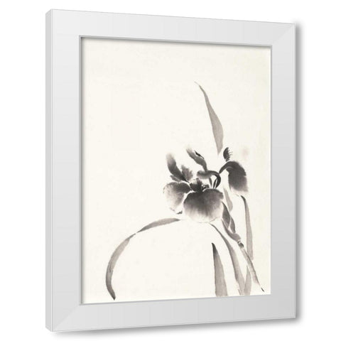 Japanese Iris I White Modern Wood Framed Art Print by Paschke, Chris
