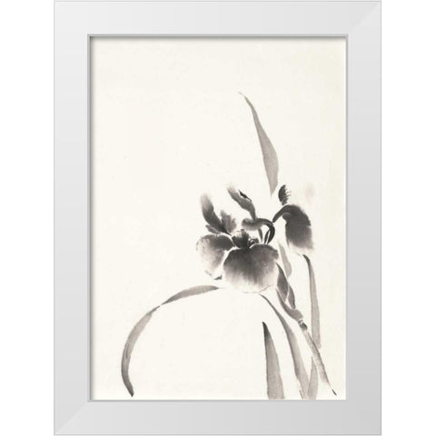 Japanese Iris I White Modern Wood Framed Art Print by Paschke, Chris