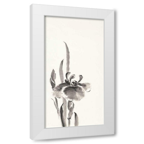 Japanese Iris II White Modern Wood Framed Art Print by Paschke, Chris