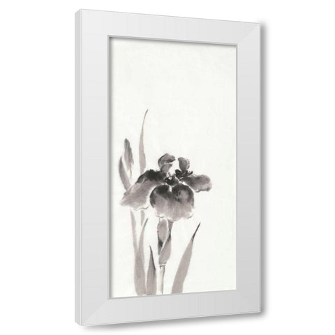 Japanese Iris III White Modern Wood Framed Art Print by Paschke, Chris