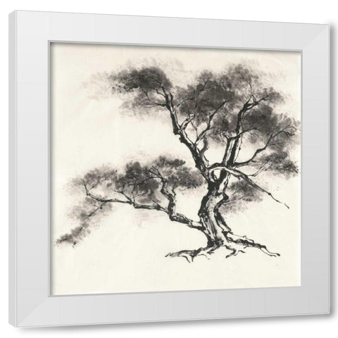 Sumi Tree II White Modern Wood Framed Art Print by Paschke, Chris