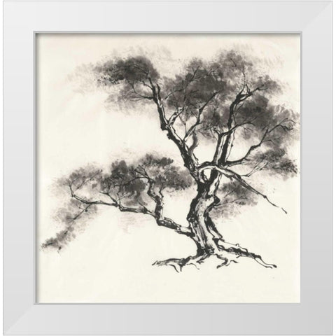 Sumi Tree II White Modern Wood Framed Art Print by Paschke, Chris