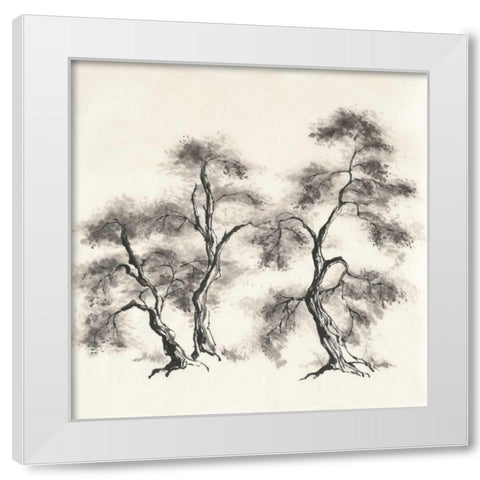 Sumi Tree III White Modern Wood Framed Art Print by Paschke, Chris