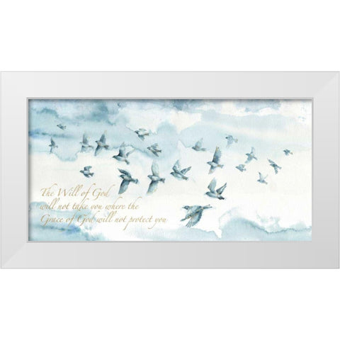 Indigold XIII with Script White Modern Wood Framed Art Print by Audit, Lisa