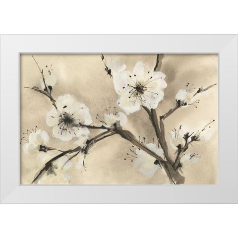 Spring Blossoms III White Modern Wood Framed Art Print by Paschke, Chris