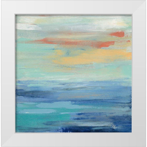 Sunset Beach II White Modern Wood Framed Art Print by Vassileva, Silvia