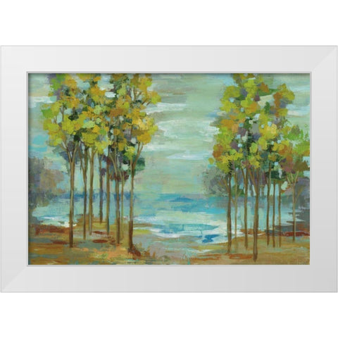 Spring Trees White Modern Wood Framed Art Print by Vassileva, Silvia