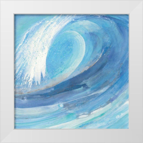 Surfs Up White Modern Wood Framed Art Print by Hristova, Albena