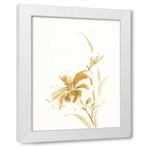 Sumi Daylily IV Gold White Modern Wood Framed Art Print by Paschke, Chris