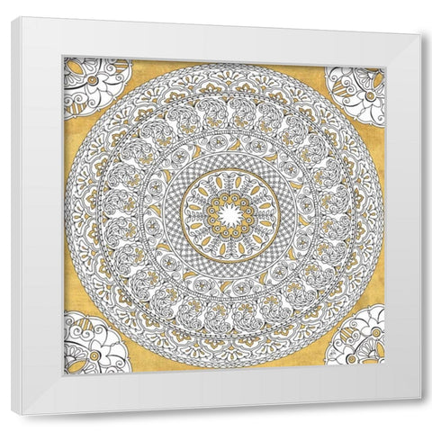 Color My World Mandala I Gold White Modern Wood Framed Art Print by Brissonnet, Daphne
