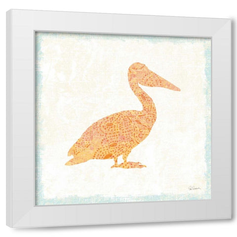Flamingo Tropicale IX White Modern Wood Framed Art Print by Rowan, Carol