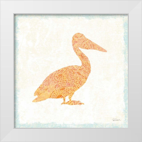 Flamingo Tropicale IX White Modern Wood Framed Art Print by Rowan, Carol