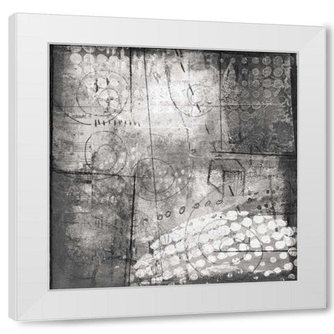 Under the Tree Square III BW White Modern Wood Framed Art Print by Warrick, Cheryl