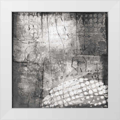 Under the Tree Square III BW White Modern Wood Framed Art Print by Warrick, Cheryl