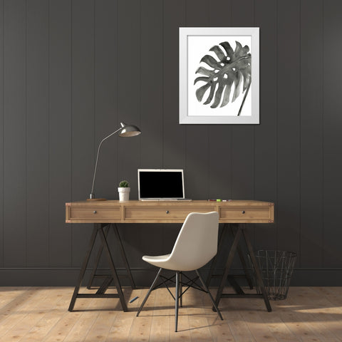 Tropical Palm IV BW White Modern Wood Framed Art Print by Paschke, Chris