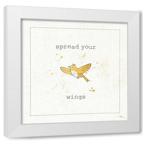 Lil Tweeties II White Modern Wood Framed Art Print by Pela Studio