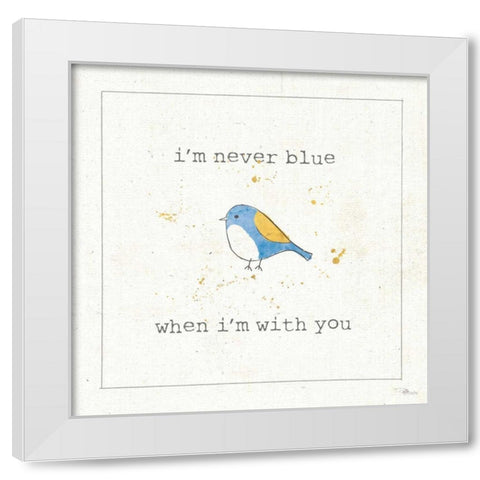 Lil Tweeties III White Modern Wood Framed Art Print by Pela Studio