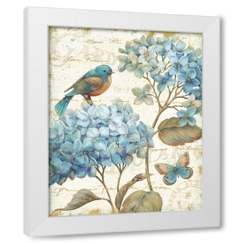 Blue Garden II White Modern Wood Framed Art Print by Brissonnet, Daphne