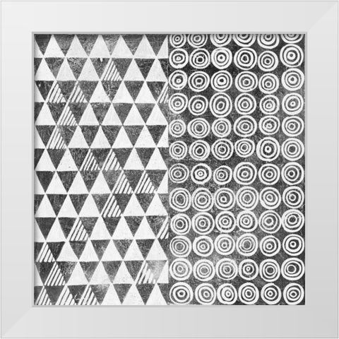 Maki Tile I BW White Modern Wood Framed Art Print by Lovell, Kathrine