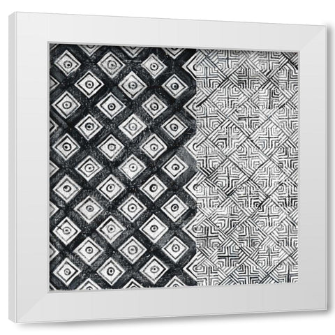 Maki Tile II BW White Modern Wood Framed Art Print by Lovell, Kathrine