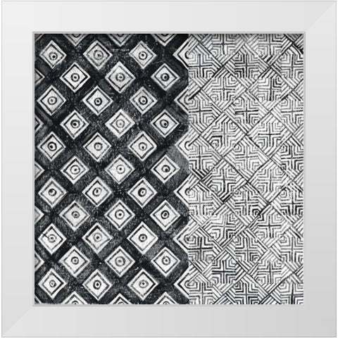 Maki Tile II BW White Modern Wood Framed Art Print by Lovell, Kathrine