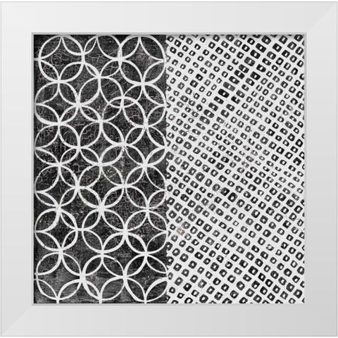 Maki Tile III BW White Modern Wood Framed Art Print by Lovell, Kathrine