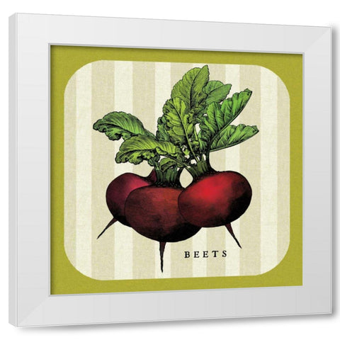 Linen Vegetable I White Modern Wood Framed Art Print by Mousseau Studio