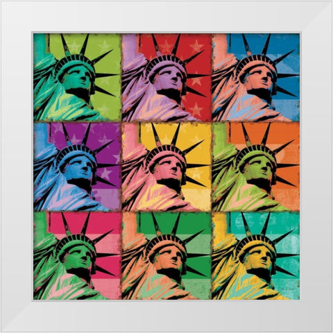 Pop Liberty White Modern Wood Framed Art Print by Richard, Ben