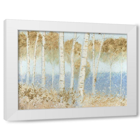 Summer Birches White Modern Wood Framed Art Print by Wiens, James