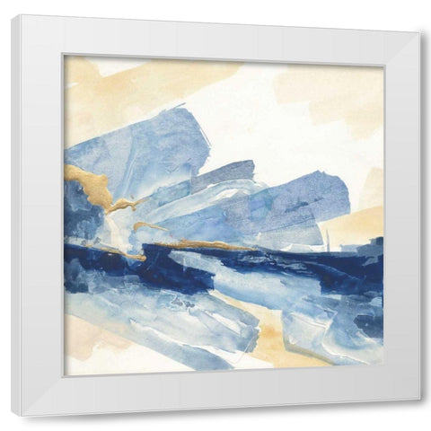 Gilded Indigo II White Modern Wood Framed Art Print by Paschke, Chris
