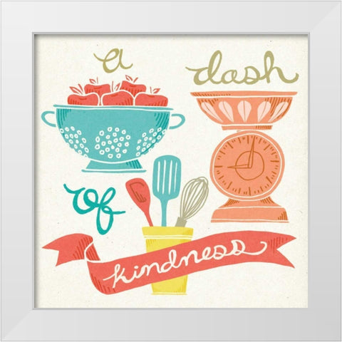 A Dash of Kindness White Modern Wood Framed Art Print by Urban, Mary