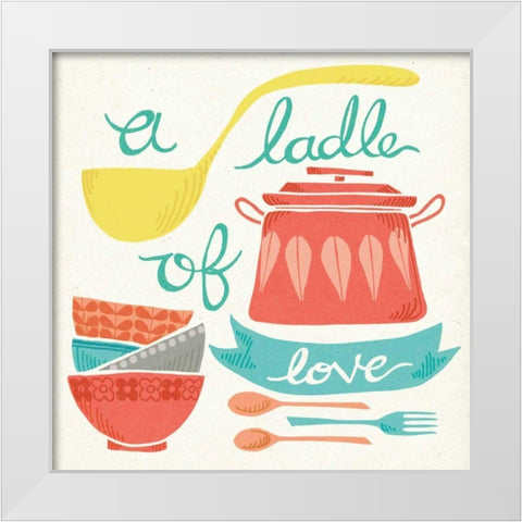 A Ladle of Love White Modern Wood Framed Art Print by Urban, Mary