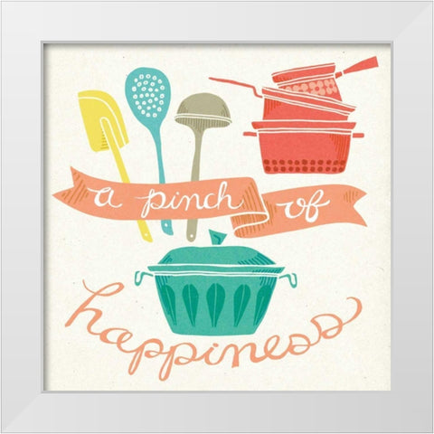 A Pinch of Happiness White Modern Wood Framed Art Print by Urban, Mary