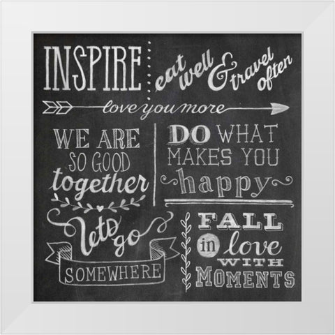 Inspiration Chalkboard III White Modern Wood Framed Art Print by Urban, Mary