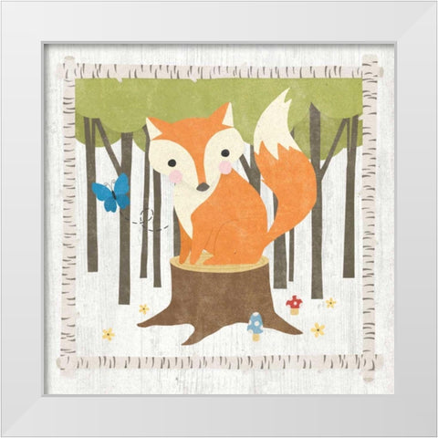 Woodland Hideaway Fox White Modern Wood Framed Art Print by Hershey, Moira