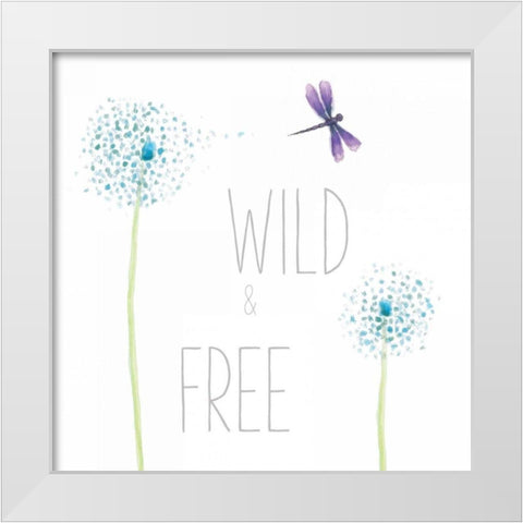 Wild and Free White Modern Wood Framed Art Print by Adams, Sarah