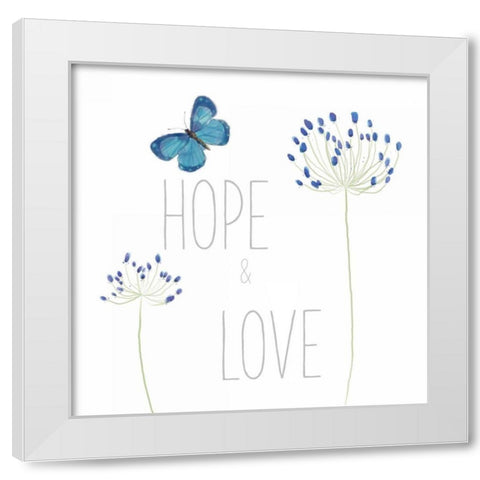 Hope and Love White Modern Wood Framed Art Print by Adams, Sarah