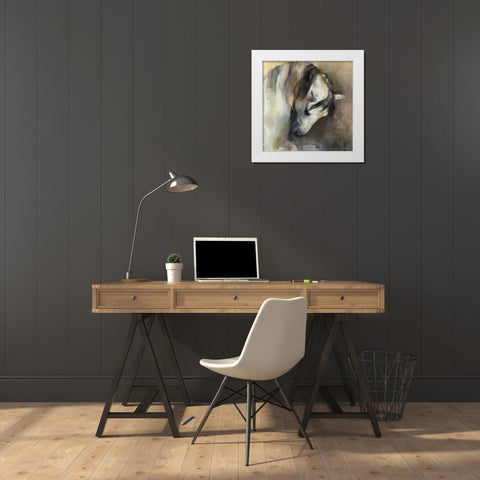 Classical Horse v2 White Modern Wood Framed Art Print by Hageman, Marilyn