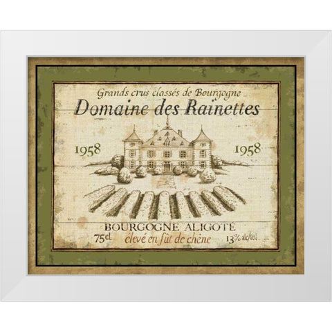 French Wine Label III White Modern Wood Framed Art Print by Brissonnet, Daphne