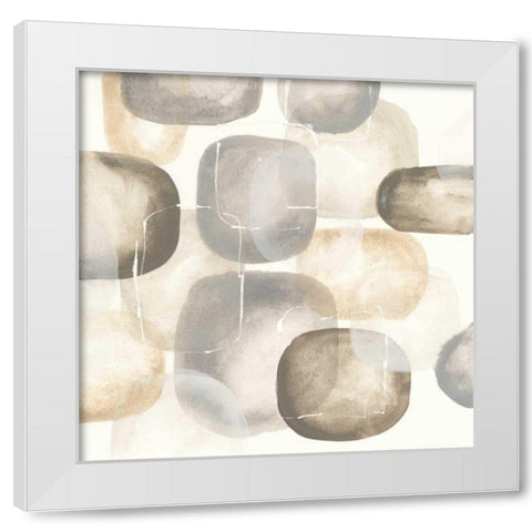 Neutral Stones III White Modern Wood Framed Art Print by Paschke, Chris