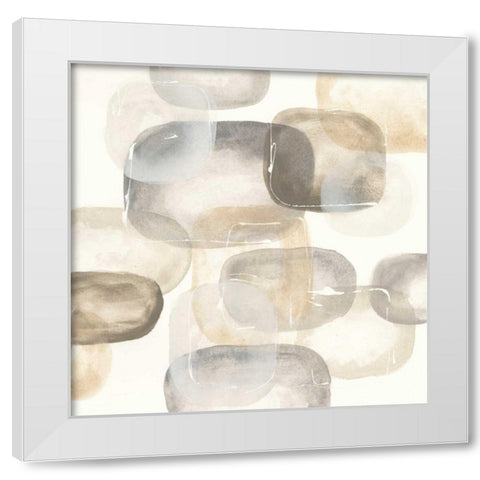Neutral Stones IV White Modern Wood Framed Art Print by Paschke, Chris