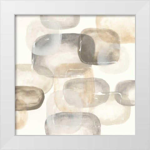 Neutral Stones IV White Modern Wood Framed Art Print by Paschke, Chris