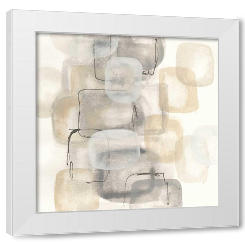 Neutral Stacking I White Modern Wood Framed Art Print by Paschke, Chris