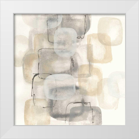Neutral Stacking I White Modern Wood Framed Art Print by Paschke, Chris