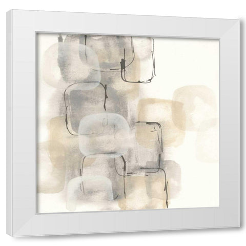 Neutral Stacking II White Modern Wood Framed Art Print by Paschke, Chris
